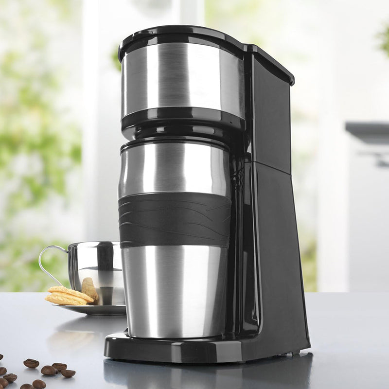 Cafeteira Elétrica Com Copo Térmico Inox Individual Mini