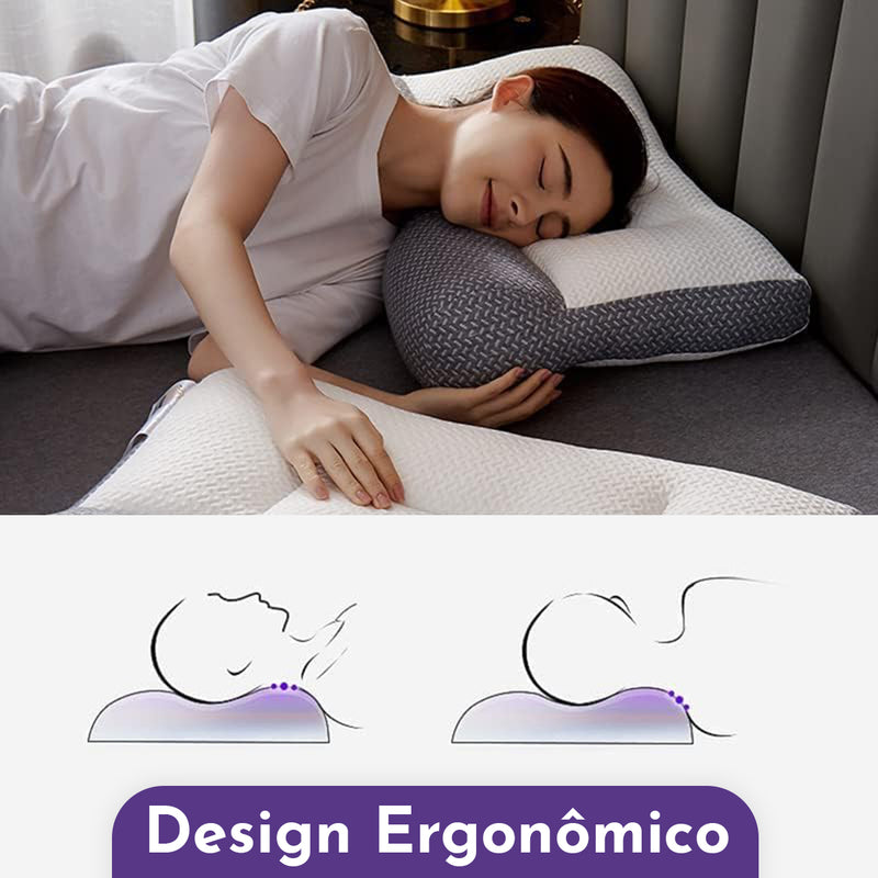 Almofada Ergonômica Travesseiro Dores Pescoço Ombro