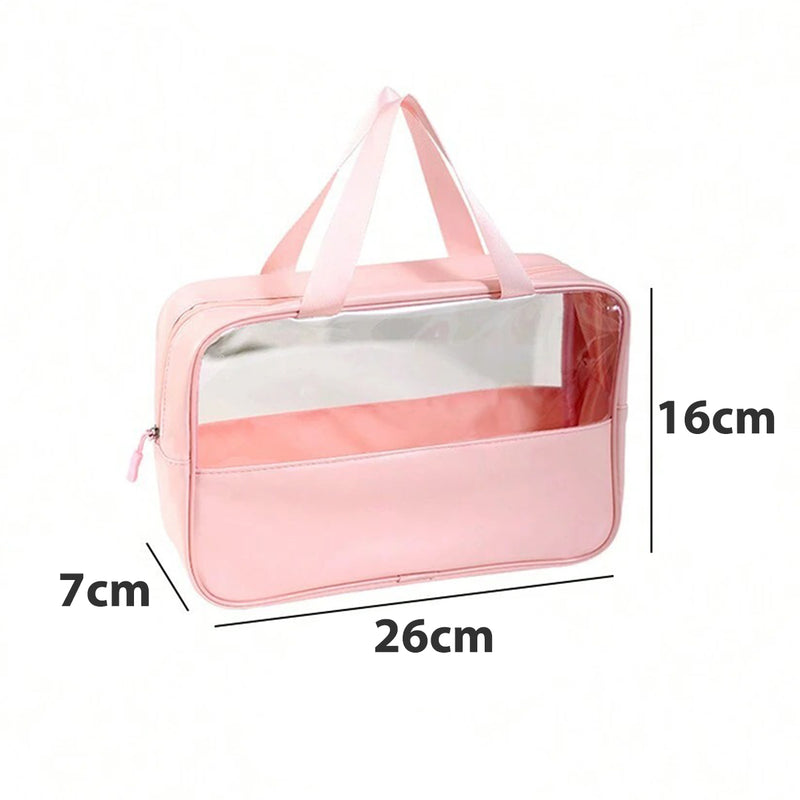 Necessaire Transparente Organizador Viagem Bolsa Média