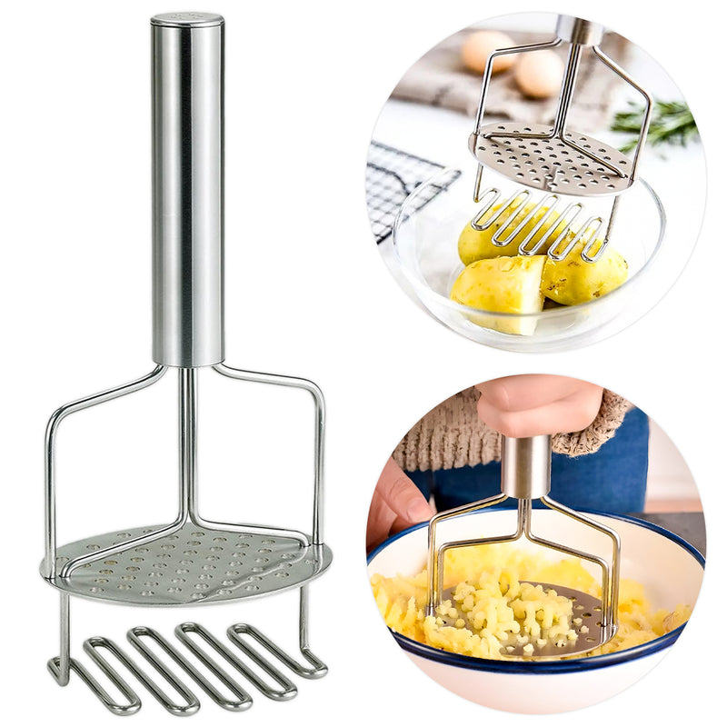 Espremedor Batata Amassador Duplo Legumes Resistente Aço Inox