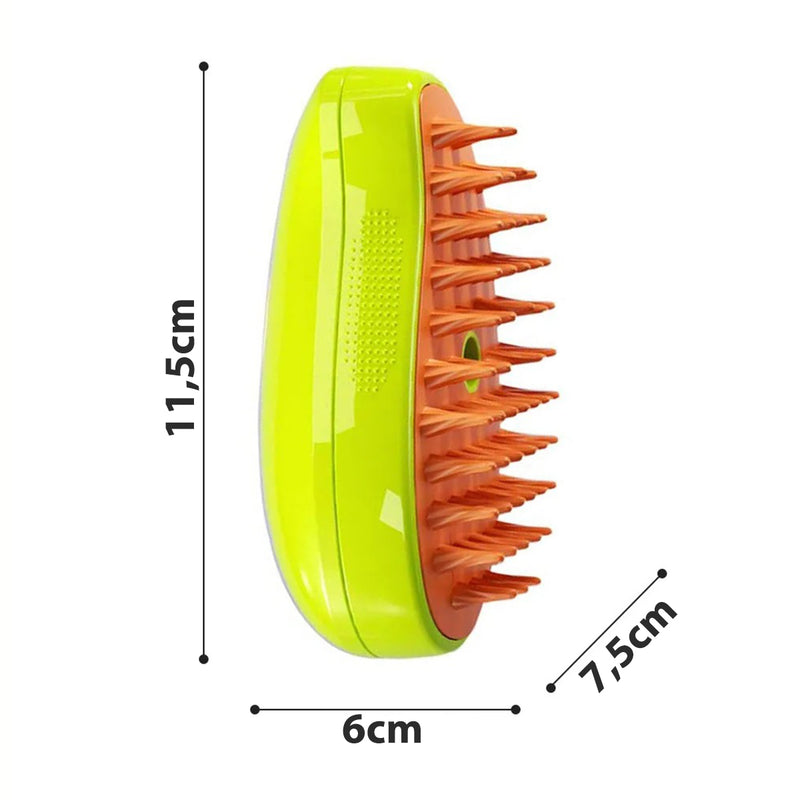 Escova Tira Pelo Vapor Pet Usb Recarregável Cão Gato