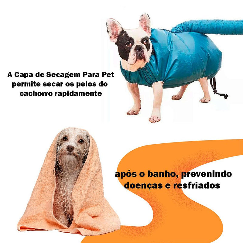 Saco Capa De Secagem Rapida Animais Petshop Secador Pelo Pet L