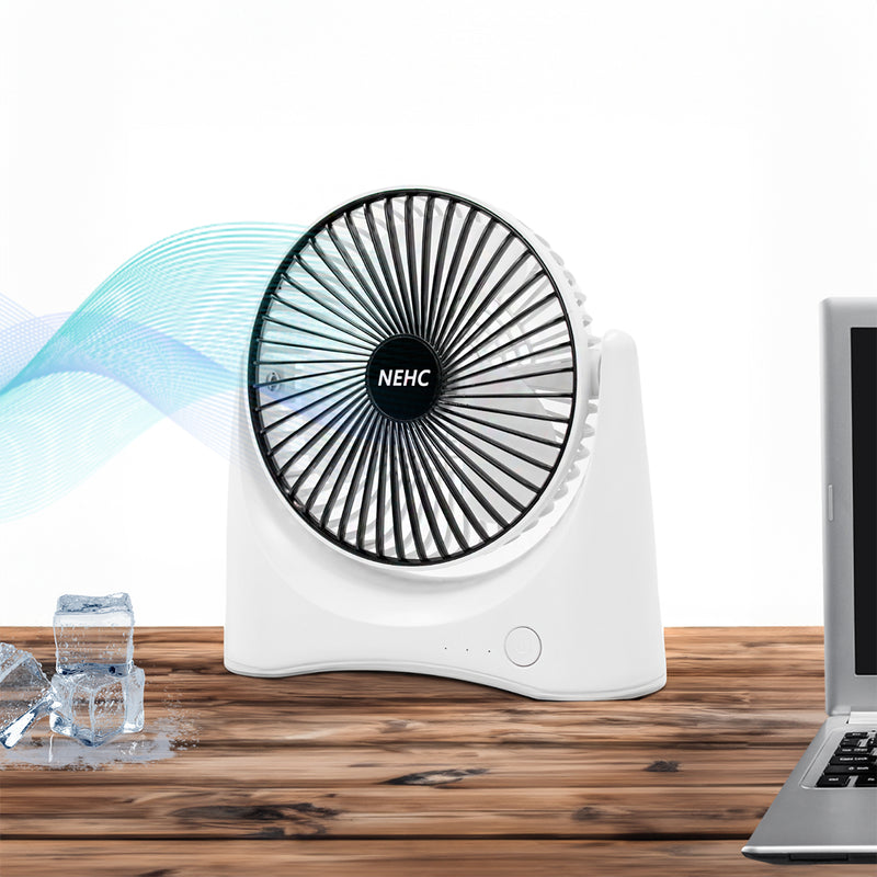 Mini Ventilador Portátil USB Recarregável De Mesa 3 Velocidades