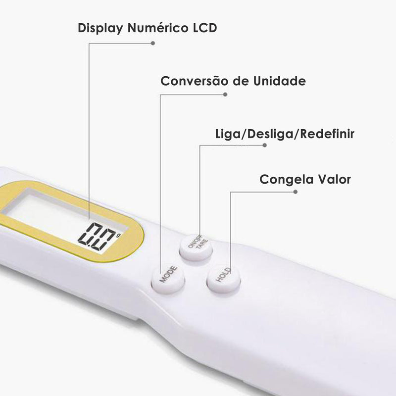 Colher Balança Digital Medidora Dosador Para Restaurante Dieta Receitas