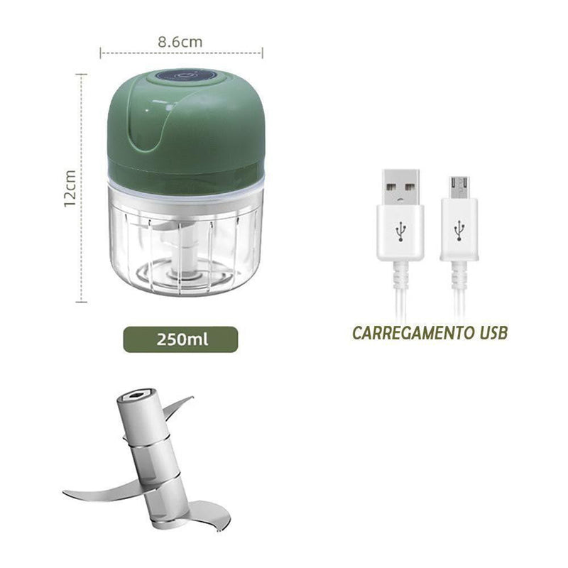 Mini Processador de Alimentos Eletrico USB 250ml