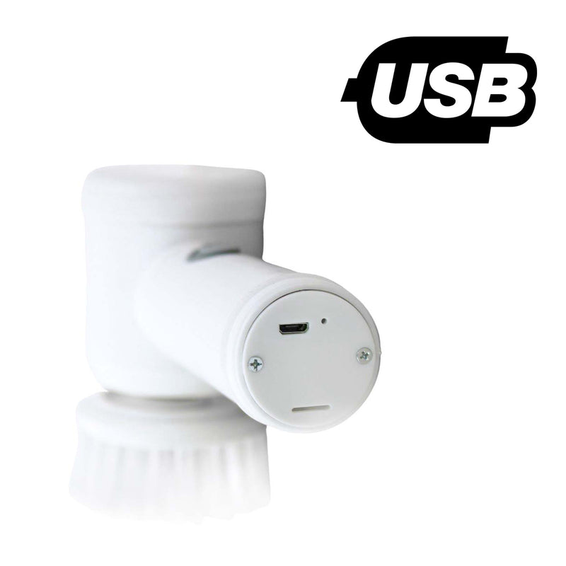 Escova De Limpeza Eletrica Com 3 Cabeças USB Recarregavel Giratorio Mini